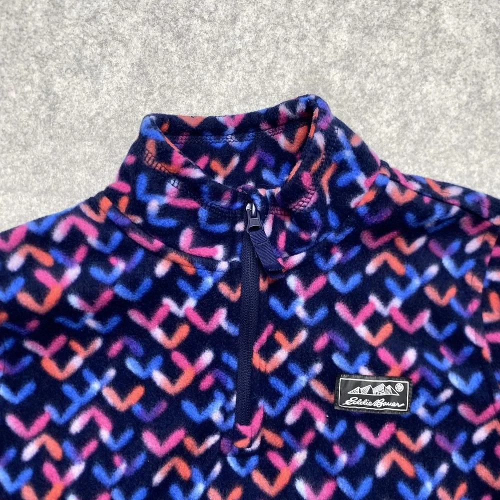 Eddie Bauer Kids M 10-12 Multicolor Fleece 1/4 Zip Pullover Jacket 832LK618